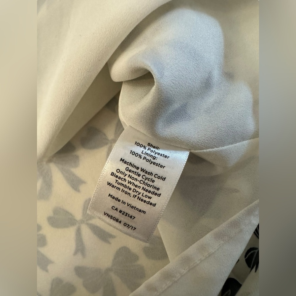 Talbots Bow Patterned Blouse White Black Long Sle… - image 7